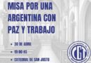 Misa por una Argentina con Paz y Trabajo