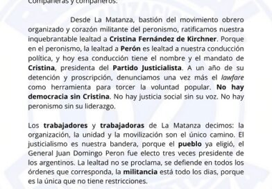 Comunicado de las 62 Organizaciones Peronistas
